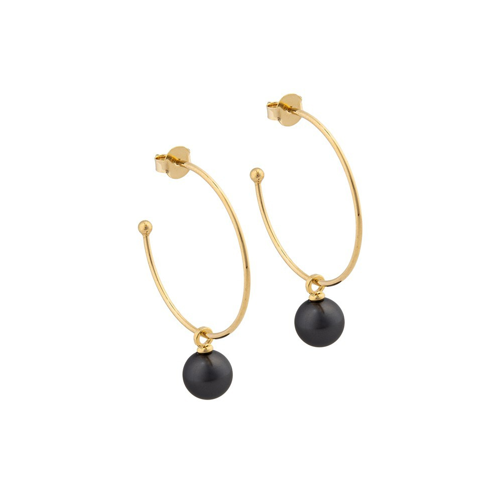 Серьги классические Possebon Graphite Pearl A0063.3 BW/G