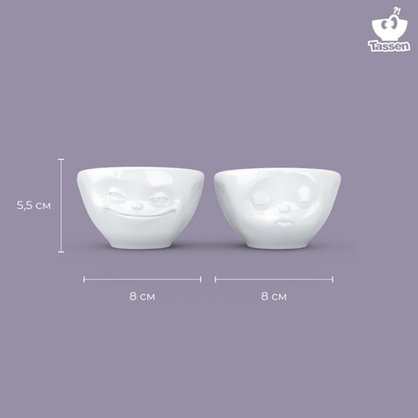 Набор чаш 2шт 100мл Tassen Grinning & Kissing белый