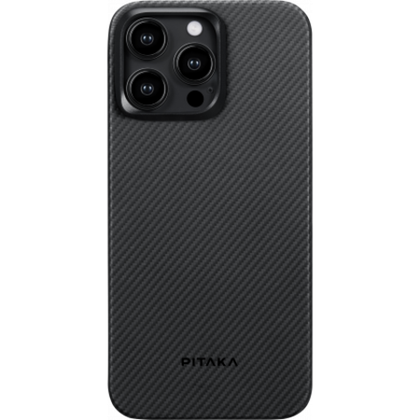 Чехол iPhone 15 Plus Pitaka MagEZ Case 4 Aramid Fiber 1500D (черный/серый)