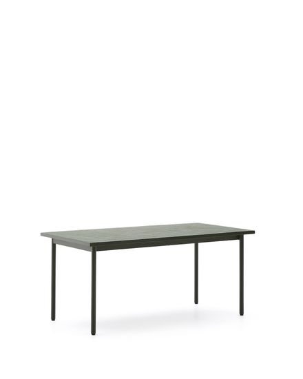 Уличный стол Maurina из оцинкованной стали зелёного цвета с зелёной керамической плиткой 182 x 91 см