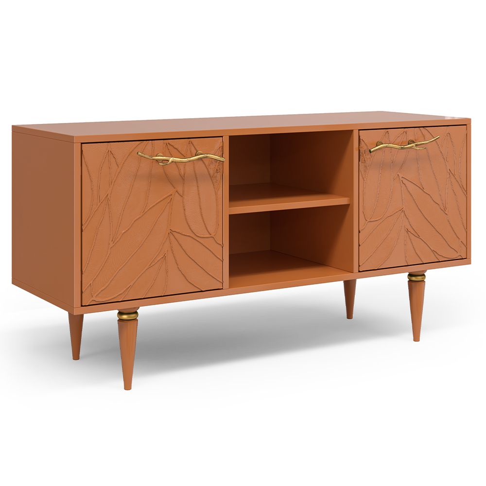 Тумба под ТВ Арт Колор leaves 117см Классик Голд Томленый оранжевый