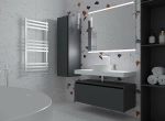 Тумба с раковиной и столешницей Armadi Art Flat 100 антрацит глянец