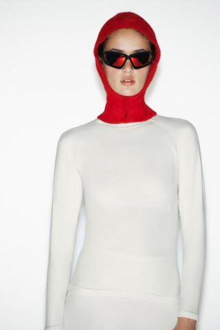 ZARA ТЕРМОФУТБОЛКА SKI COLLECTION, ЭКРЮ