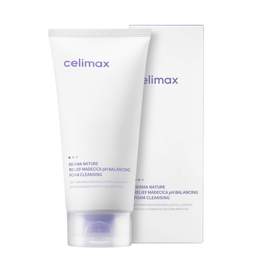 Celimax Пенка для умывания нежная успокаивающая- Relief madecica pH balancing foam cleansing, 150мл