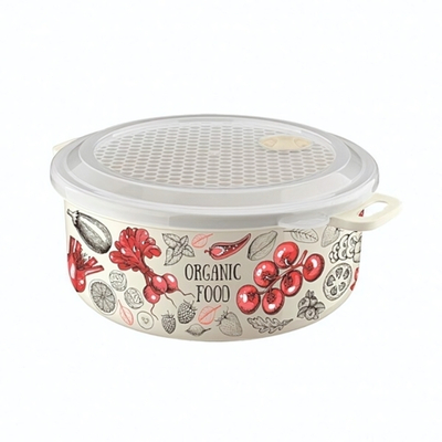 Ёмкость для холодильника и микроволновой печи с декором 2л (бежевый)