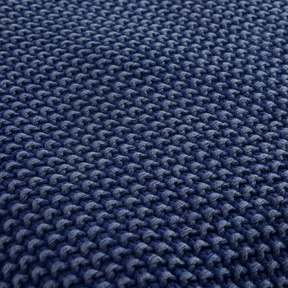 Плед из стираного хлопка темно-синего цвета из коллекции essential, 130х180 см
