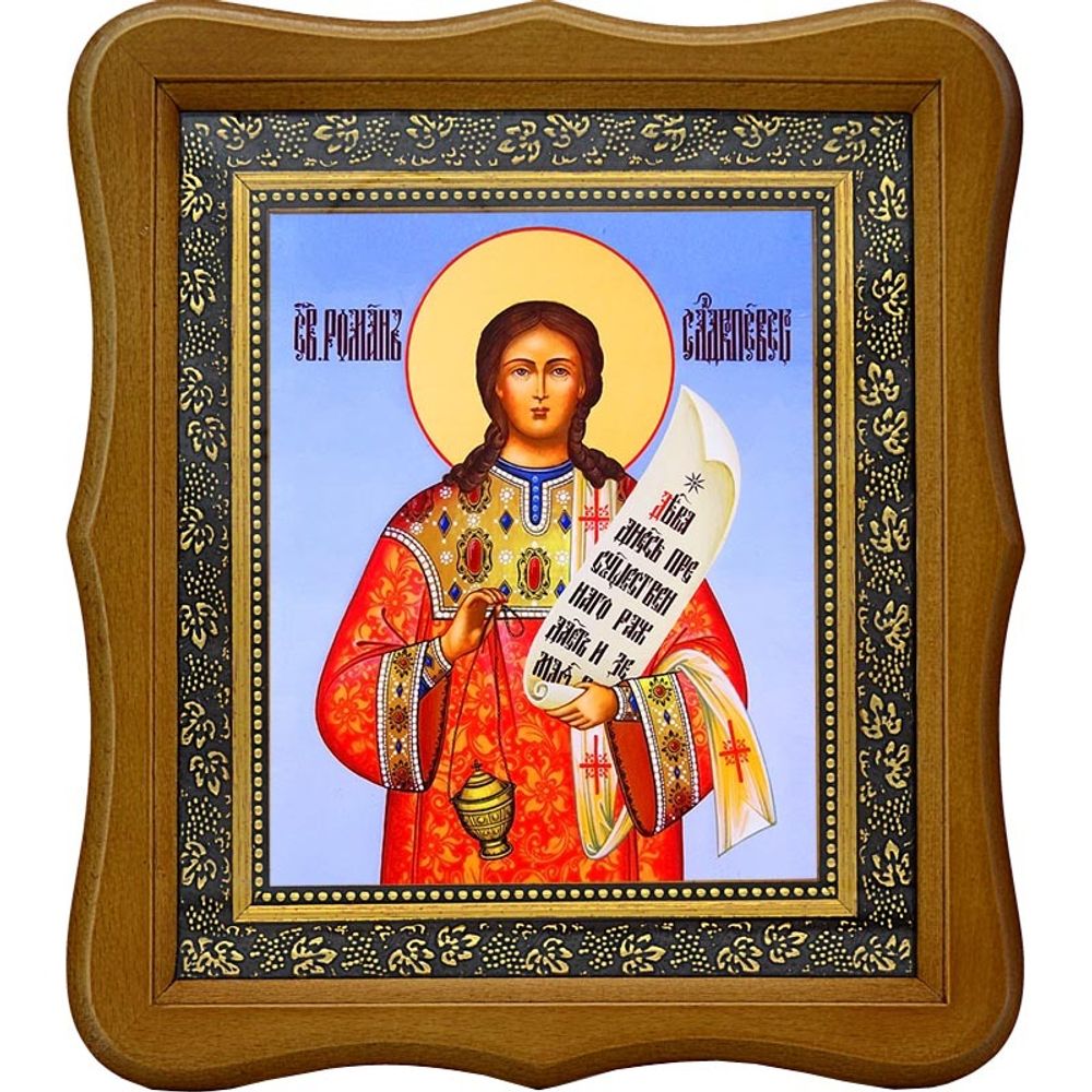 Роман Сладкопевец преподобный. Икона на холсте.