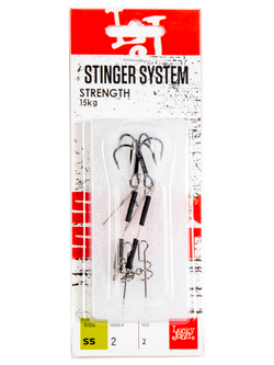 Оснастка стал. Lucky John STINGER POWER CHAIN 3,5 и 5,5см, оснащ. тройниками разм.02/0 и 01/0 1шт.