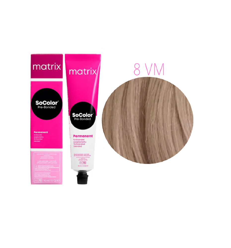 MATRIX SoColor Pre-Bonded стойкая крем-краска для волос 90 мл 8VM светлый блондин перламутровый  мокка