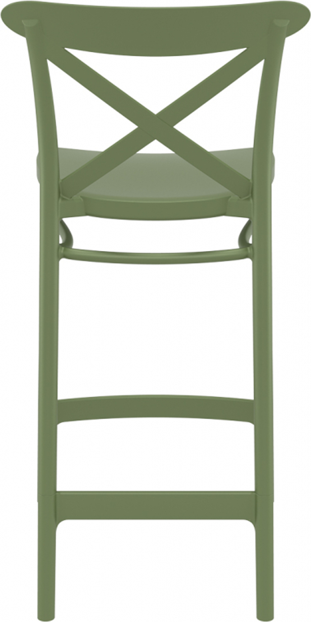 Стул пластиковый полубарный Siesta Contract Cross Bar 65, оливковый