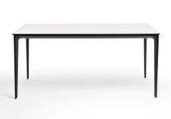 "Малага" обеденный стол из HPL 160х80см, цвет молочный, каркас черный