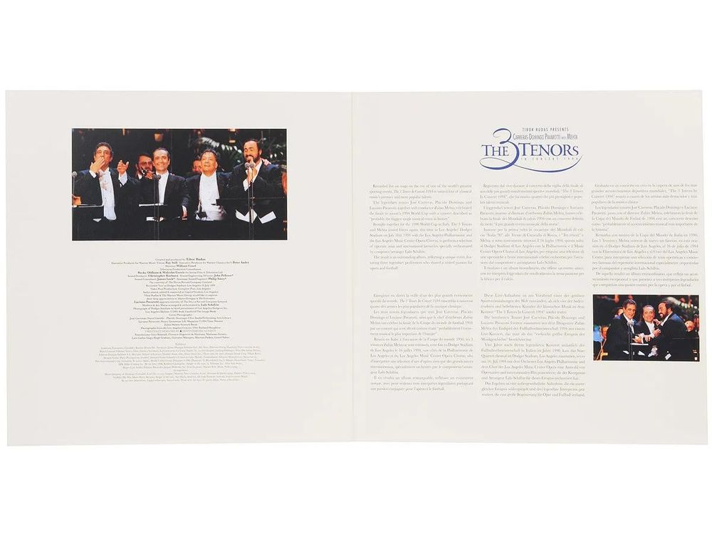 The 3 Tenors. The 3 Tenors In Concert 1994 (2 LP) Новая запечатанная виниловая пластинка. Хосе Каррерас, Пласидо Доминго, Лучано Паваротти