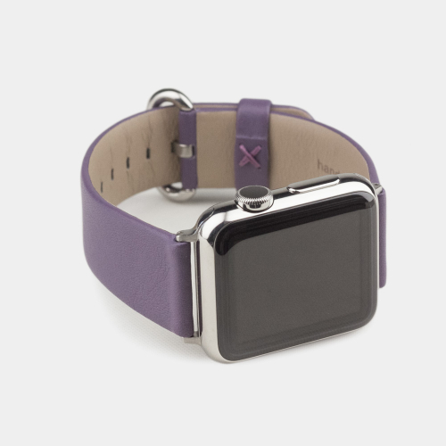 Ремешок для Apple Watch 44/45/46 mm из кожи теленка, фиолетового цвета