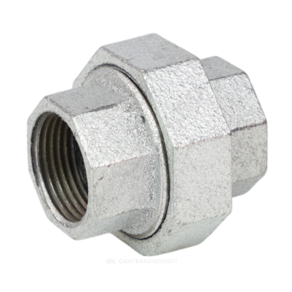 Соединитель прямой американка чугун оц Ду 15 (1/2") ВР/ВР Fittex