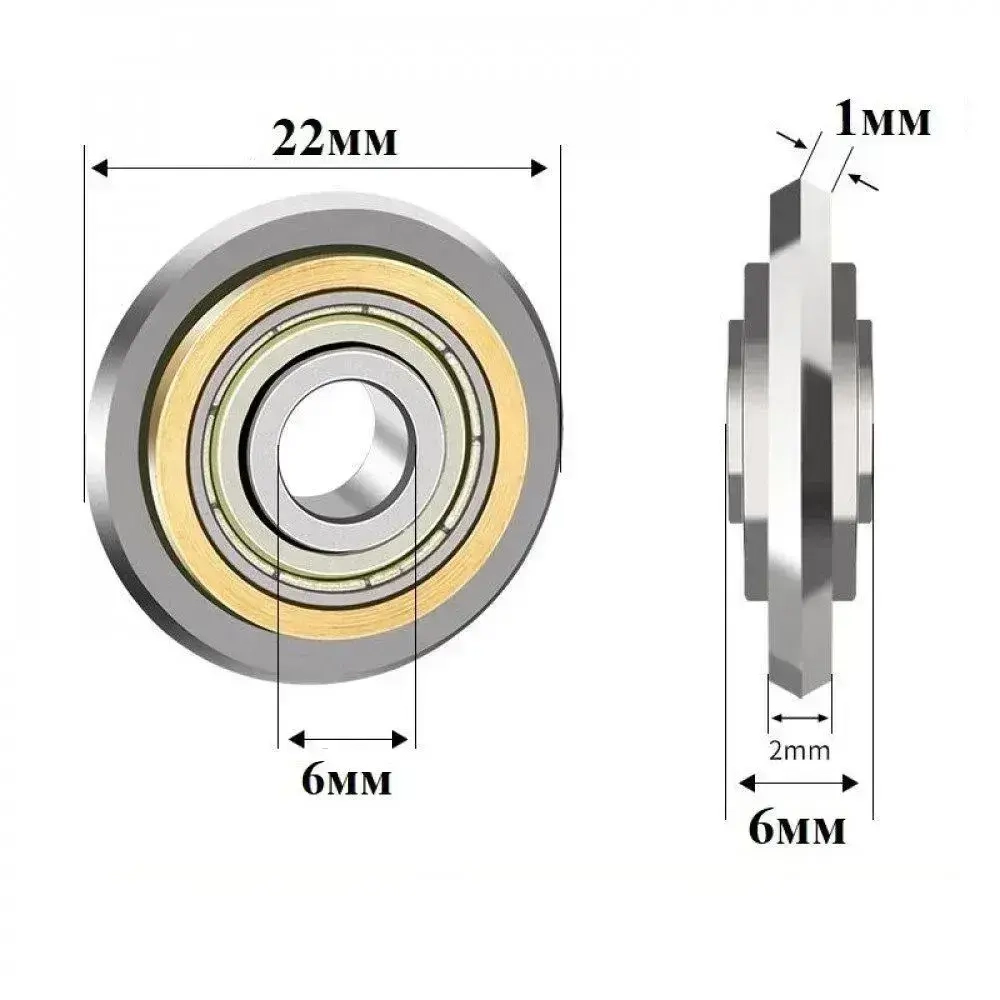 Роликовый резец для плиткореза DLT EXTREME, 22мм (посадочное отверстие 6мм)