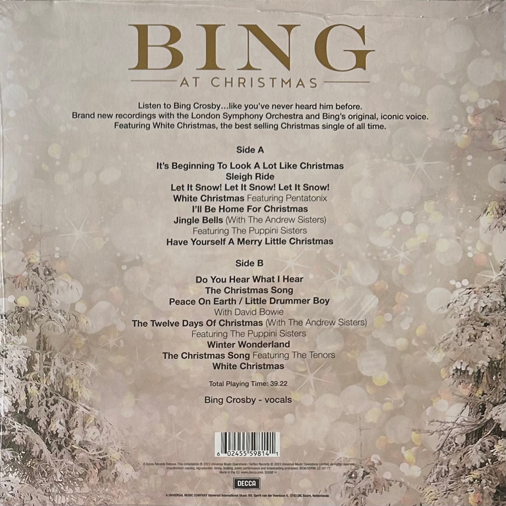 Bing Crosby With The London Symphony Orchestra ‎– Bing At Christmas (Европа 2023г.) Silver Splatter