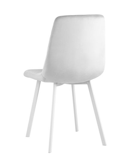 Стул Chilly велюр серебристый ножки белые