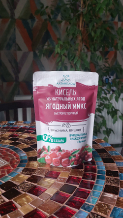 Кисель ЯГОДНЫЙ МИКС с брусникой и вишней. БЕЗ САХАРА, 160гр. АЛТАЙПЛОД
