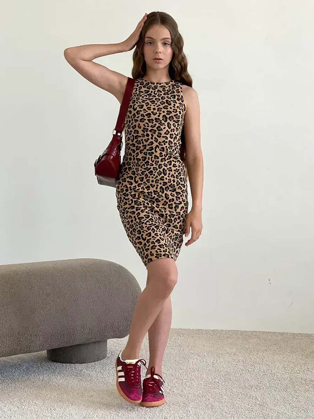 Платье для девочки летнее, леопардовое