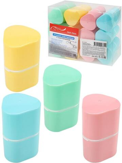 Точилка 2 отв. с контейнером, пластмассовая, ассорти ТК-0331 (Проф-Пресс)