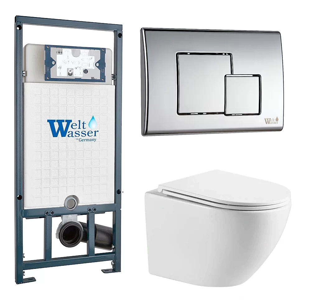 Унитаз с инсталляцией WeltWasser MARBERG 507 + MERZBACH 043 MT-WT + MAR 507 SE