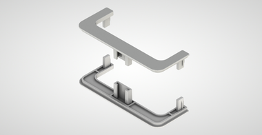 Комплект открытых заглушек для С профиля (2 шт.) №1 (белый)
