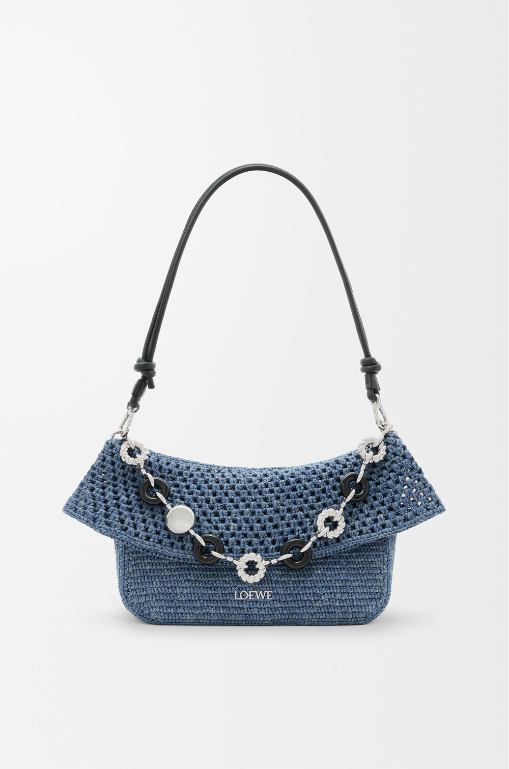 Loewe Средняя сумка Ola связанная крючком, синий