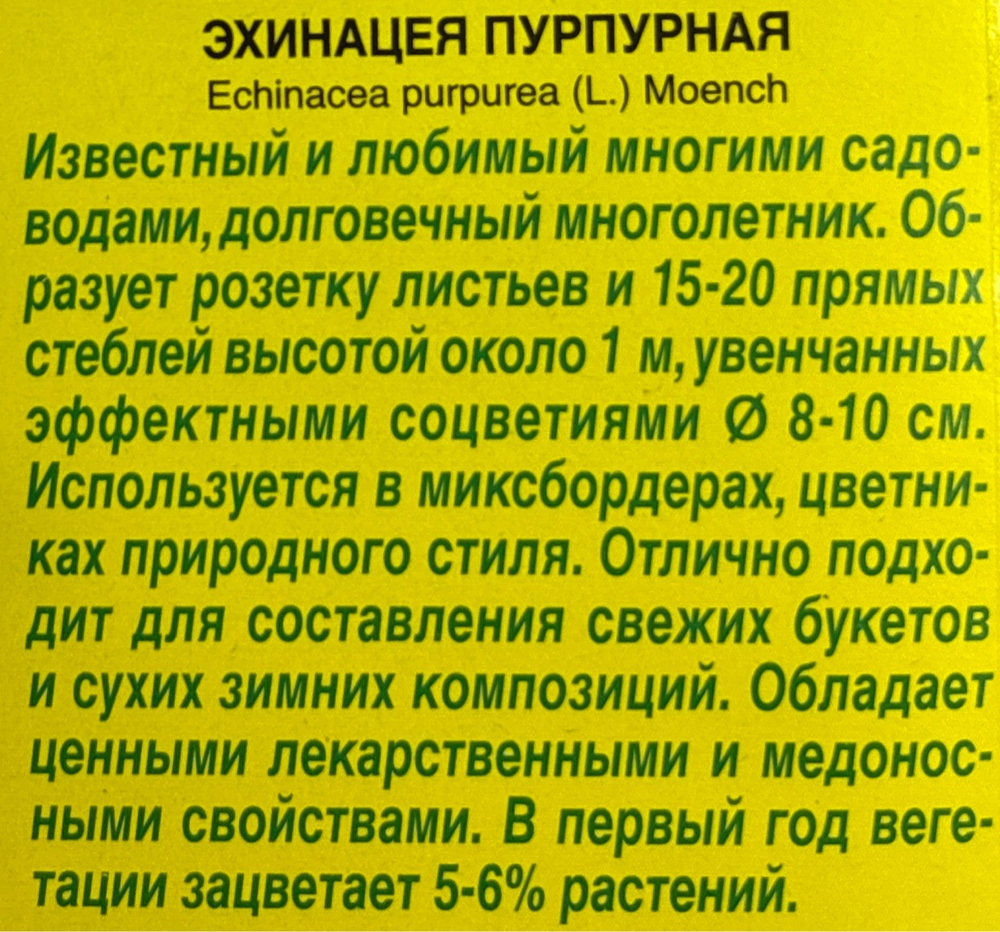 Эхинацея пурпурная (Рудбекия пурпурная) СМЦ-670