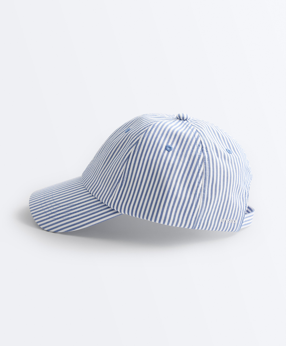 OYSHO Кепка из 100%-го хлопка в полоску, голубой