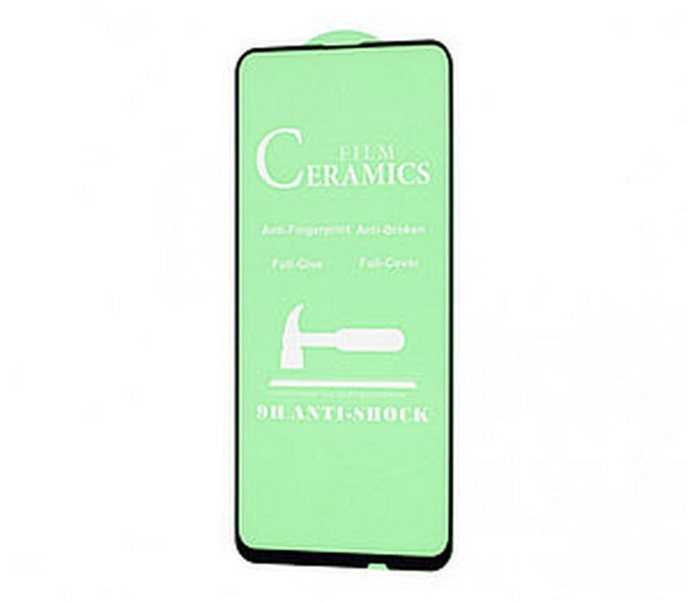 Защитное стекло Ceramics Samsung A42 (черный) 9D тех.упаковка