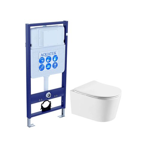Комплект SET AQUATEK ОБЕРОН T (унитаз + инсталляция + звукоизоляционная прокладка + крышка-сиденье soft-close)