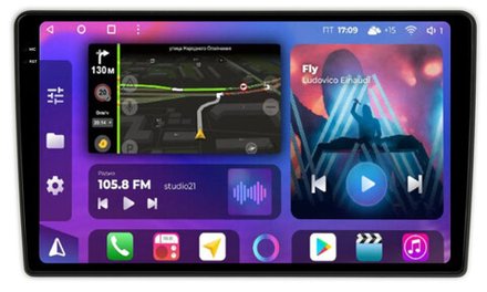 Магнитола для ГАЗель Next, Газон Next без ШГУ (рамка 9") - FarCar 9546NXF1M дисплей 9.5" QLED+2K, на Android 13, TS10, CarPlay, 4G SIM-слот