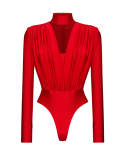 Боди с драпировкой из бифлекса