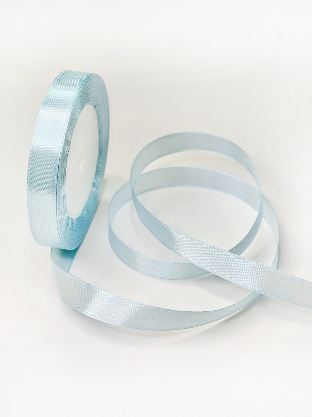 Атласная лента 12 мм (25 ярд)  цвет голубой