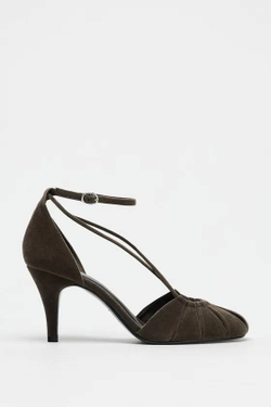 ZARA ТУФЛИ СО СБОРКОЙ, СЕРЫЙ