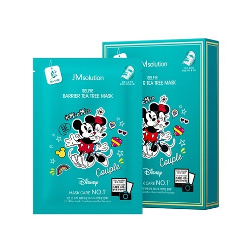 Маска тканевая с чайным деревом JMsolution Disney collection selfie barrier tea tree mask, 30 мл