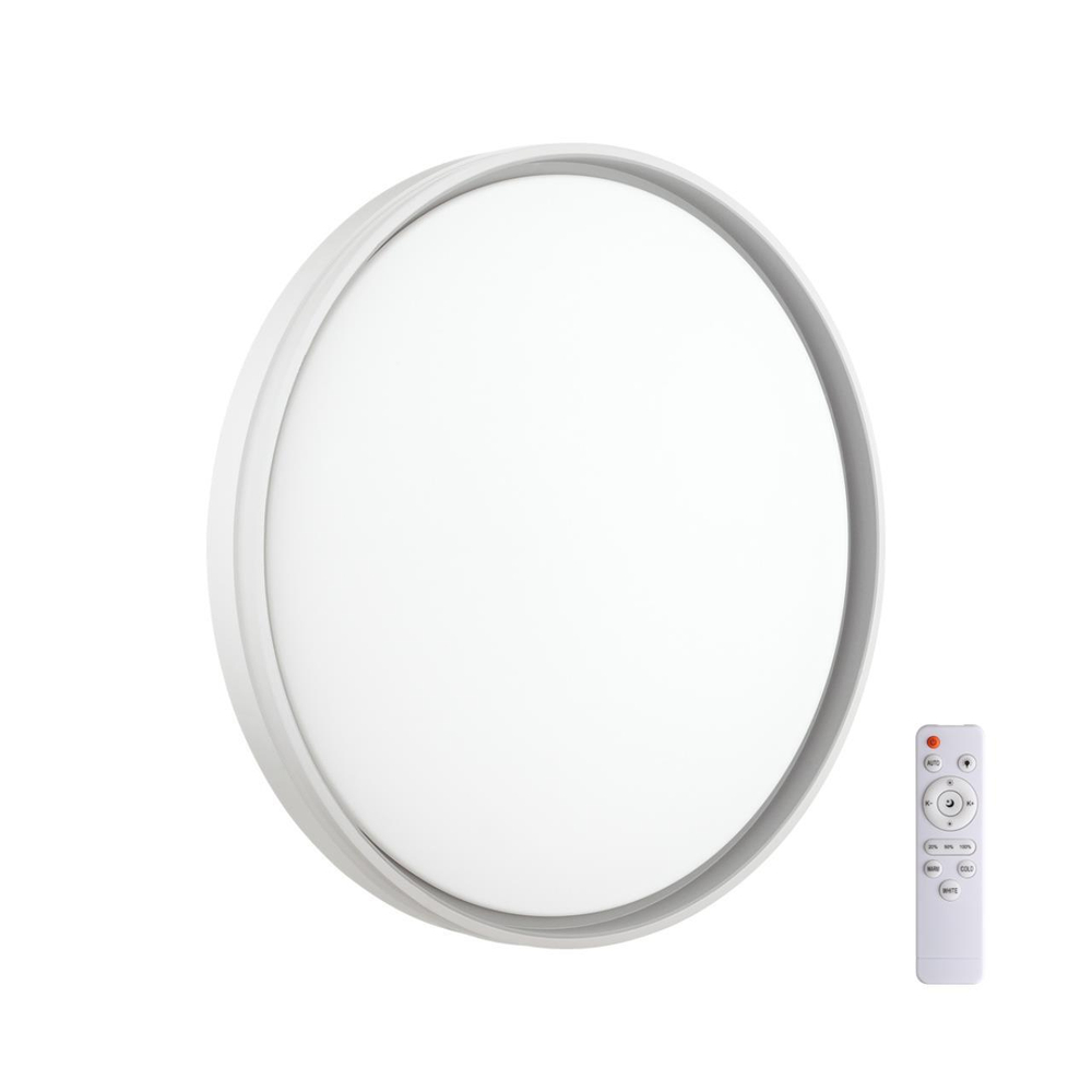 7631/DL PALE SN 043 Потолочный светодиодный светильник/белый/светло-серый LED 48Вт c ДУ 3000-6000К D390 IP43 пульт ДУ SAVI