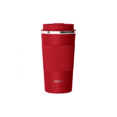 Термокружка 510 мл JOYLUX (ДЖОЙЛЮКС) EVERY DAY, нержавеющая сталь SUS304, силиконовый рукав, красный матовый, 700294