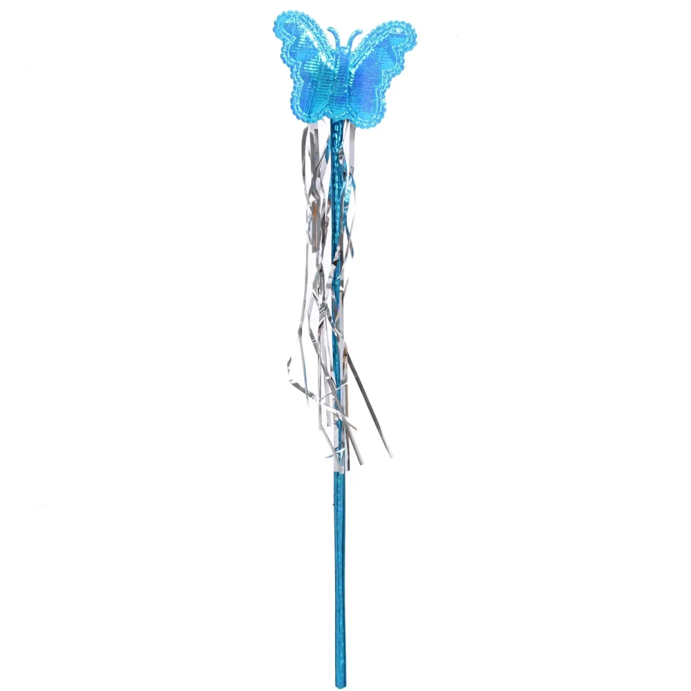 Карнавальный костюм «Зимняя фея» (юбка,крылья,волшебная палочка,ободок), Голубой