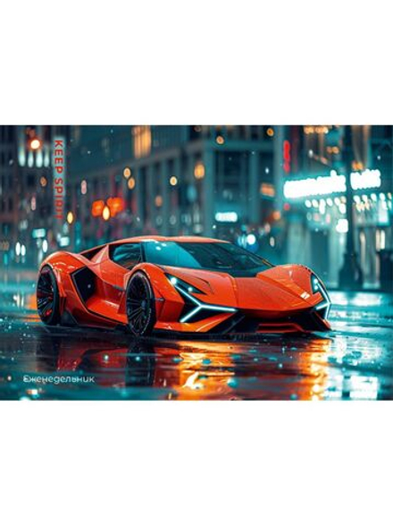 Планинг недат. А6 64л., 7БЦ "Спорткар под дождем" глянц.лам.