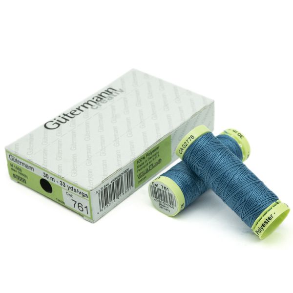 Нитки отделочные Gutermann Top Stitch 30 (30 метров), 5 кат. | 761 св.бирюза
