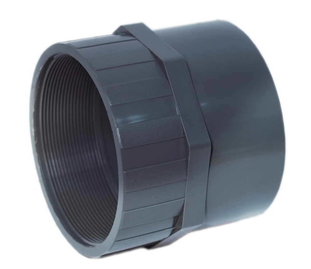 Муфта переходная ПВХ (НПВХ) неразборная с внутренней резьбой под клей (Ру10-16), Китай