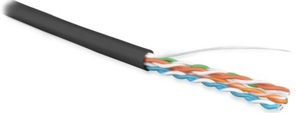 Кабель витая пара U/UTP 5e кат. 4 пары Hyperline UUTP4R-C5E-S24-OUT-LSZH-BK-500