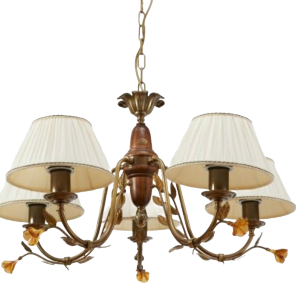 Люстра с цветами и веточками на 5 рожков