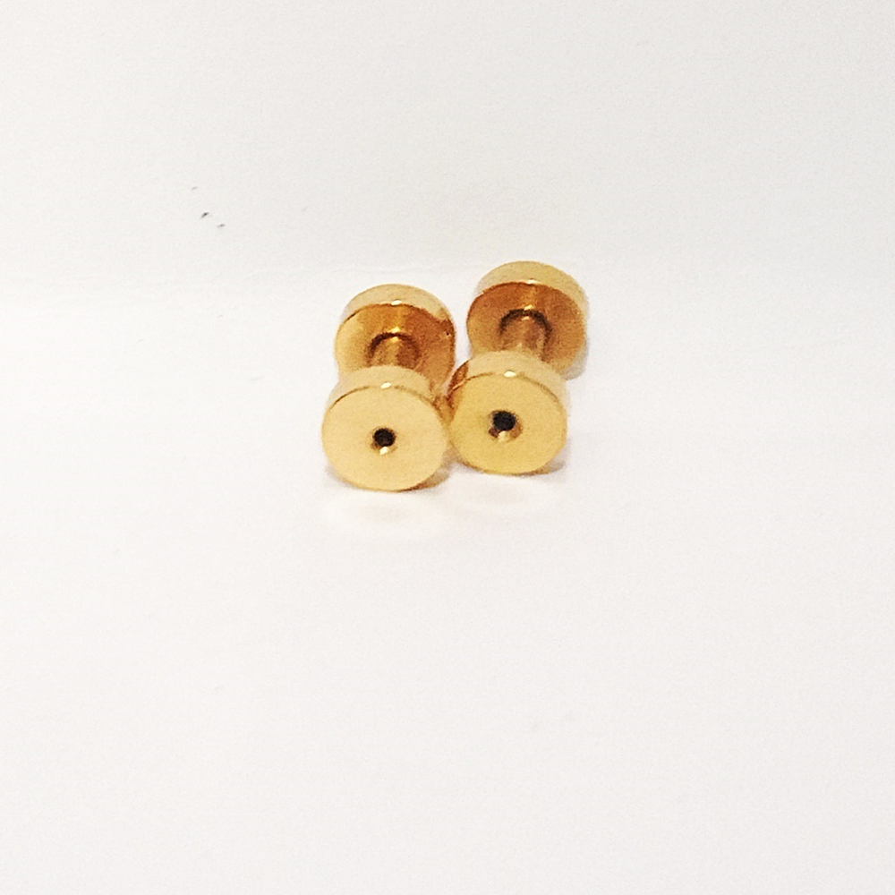 Тоннели для пирсинга ушей, диаметр 4 мм. Золотистые