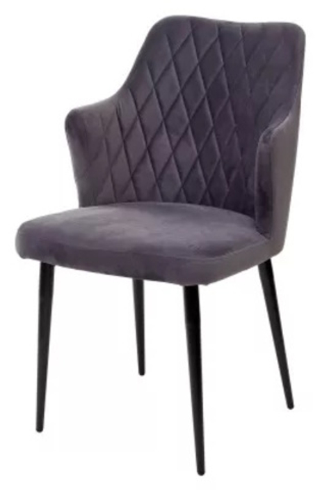 Стул М-City DISAUR Герман (Herman) Серый 27, Велюр, Черный каркас