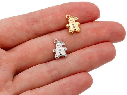 Подвеска "Пряничный человечек" 12,5мм, со стразами