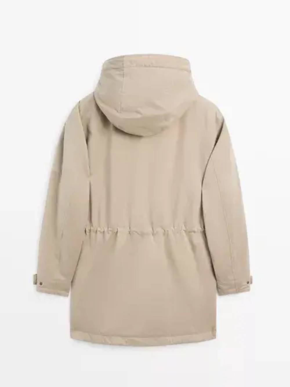 Massimo Dutti Парка с водоотталкивающей отделкой, бежевый