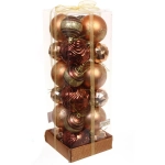 Набор шаров «Winter miracle» 7 см + 5 см (24 предмета), Шоколад/Шампань