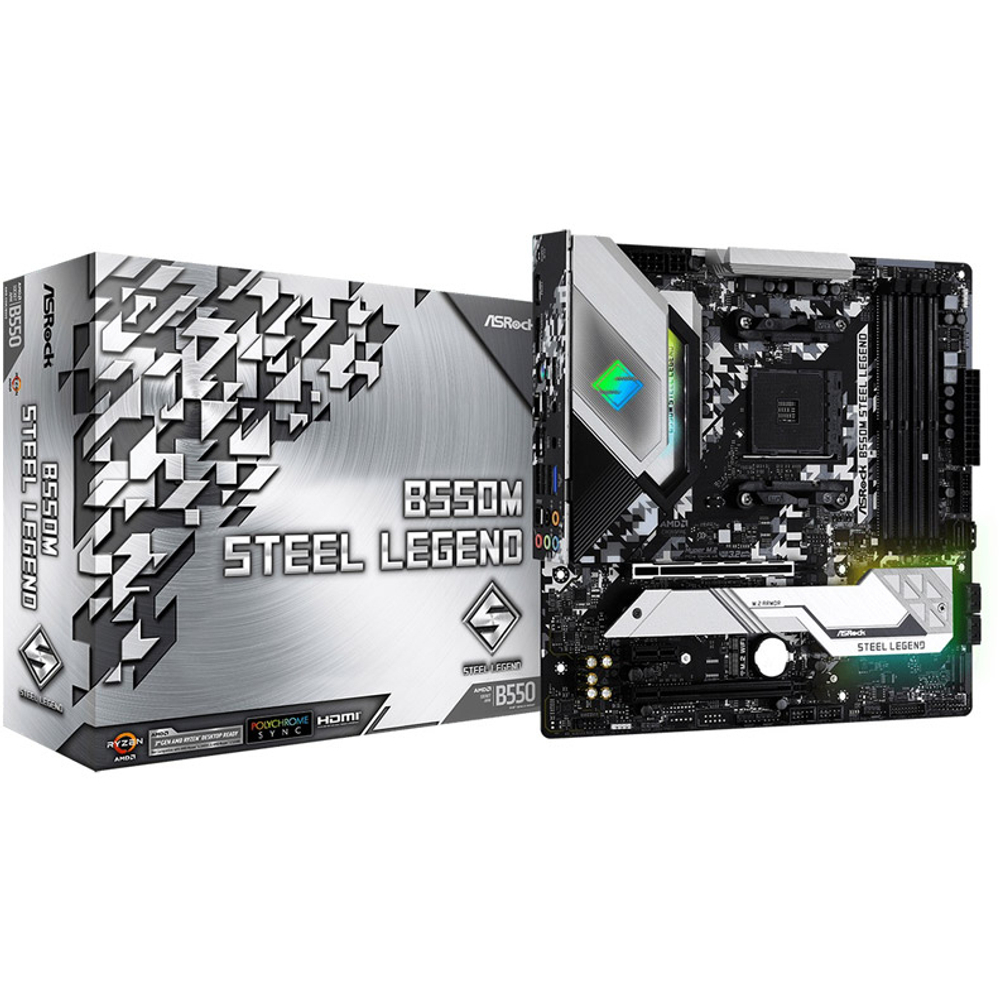Материнская плата ASRock B550M STEEL LEGEND (AM4, mATX)